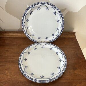 2 Dansk Bistro Cafe "Norwegian Blue" Dinner Plates Portugal Replacements 10.25"